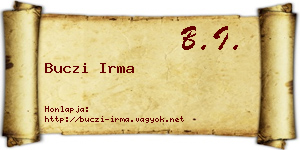 Buczi Irma névjegykártya