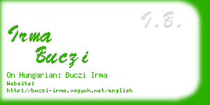 irma buczi business card